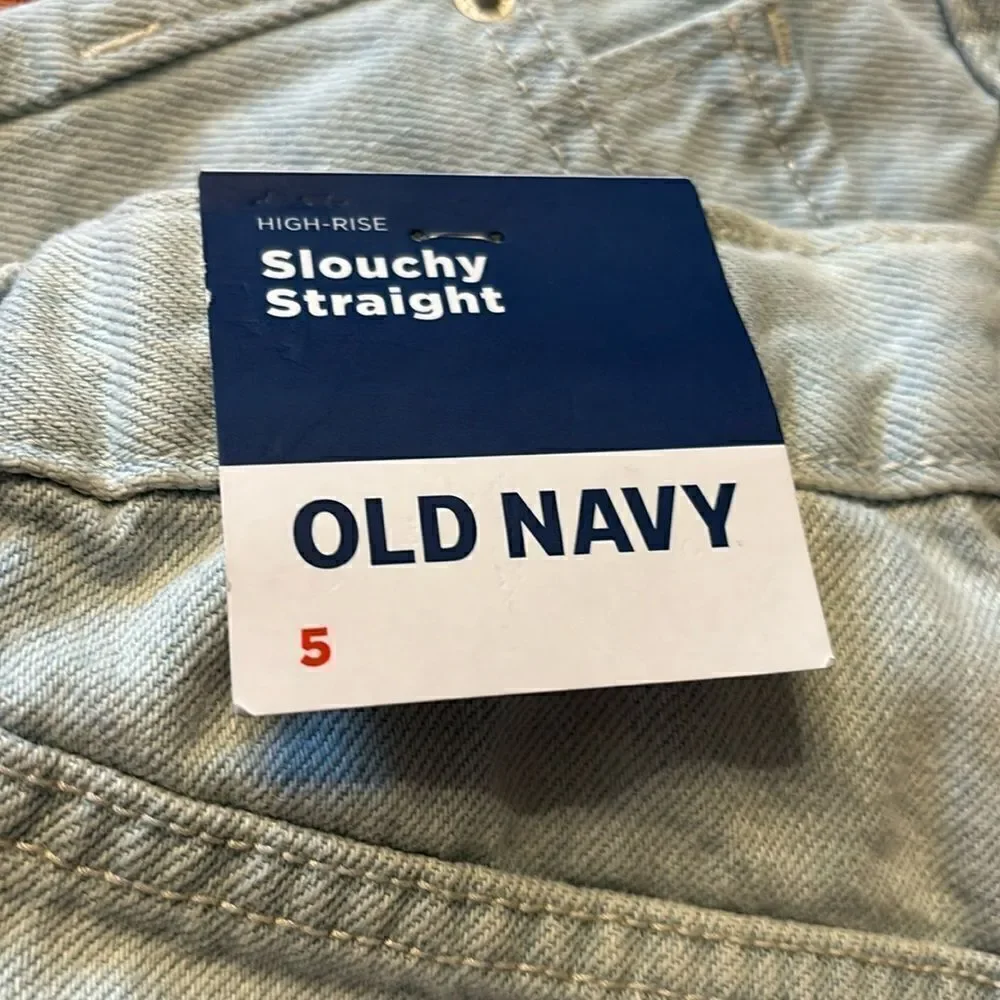 Old Navy Girls High-Rise Slouchy Straight Cut Off Distressed Denim Short